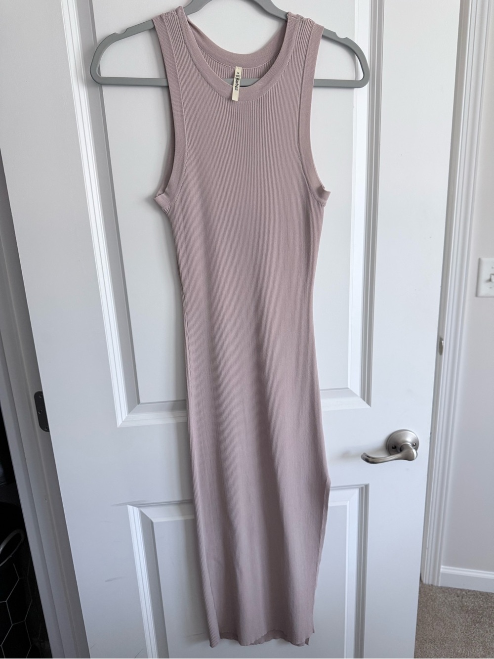 Bluebell Sleeveless Ribbed Midi Dress in Dusty Mauve